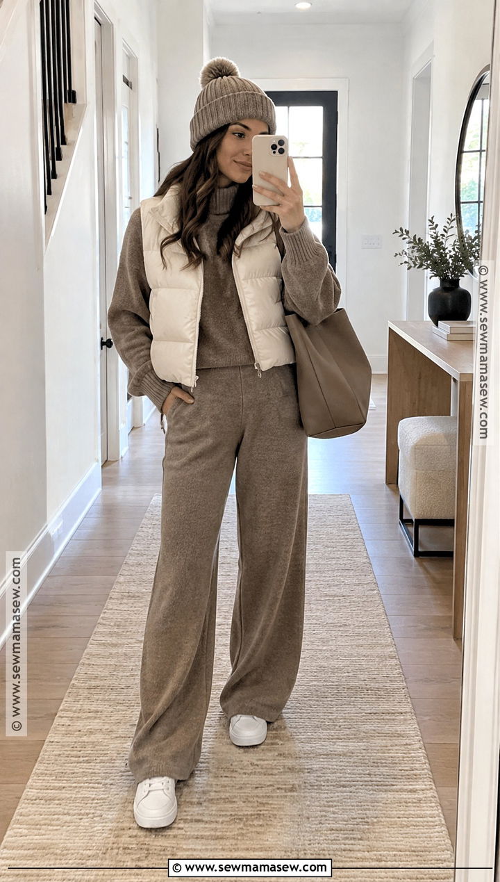 Puffer Vest And Knit Set Fall Outfit - 25 fall outfit inspired ideas