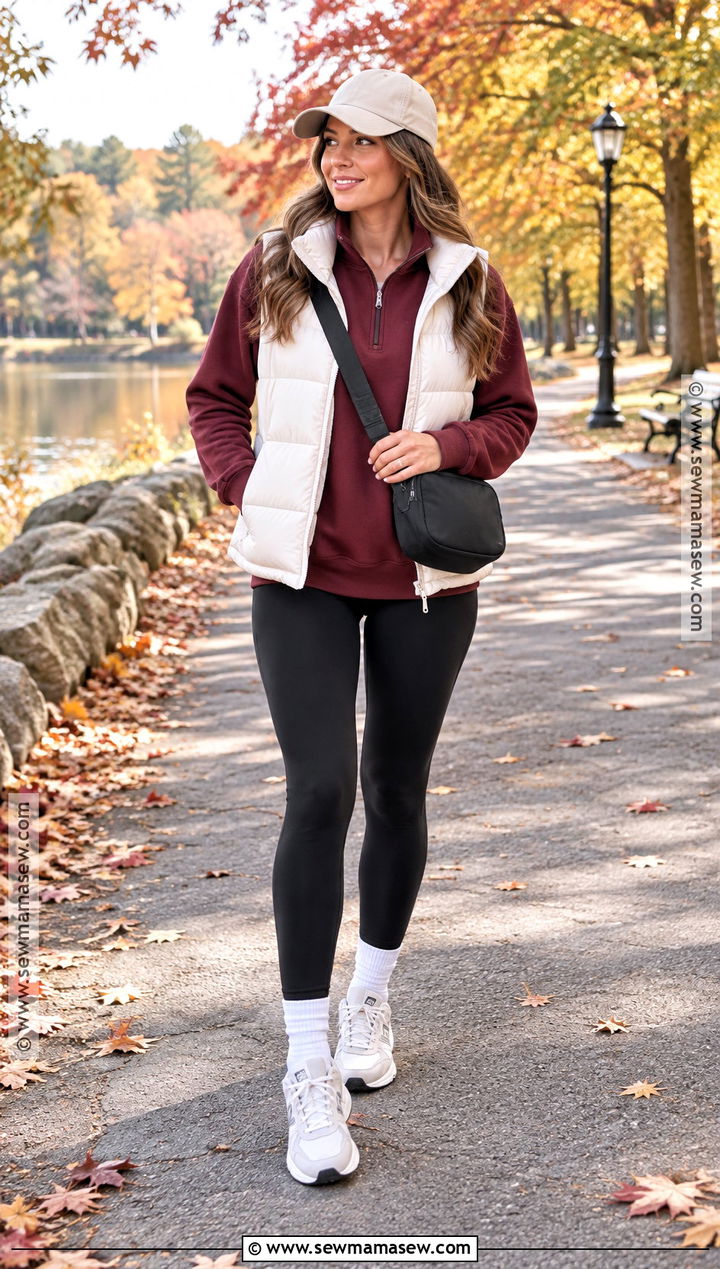 Puffer Vest And Leggings Fall Outfit - 25 cute outfits for fall