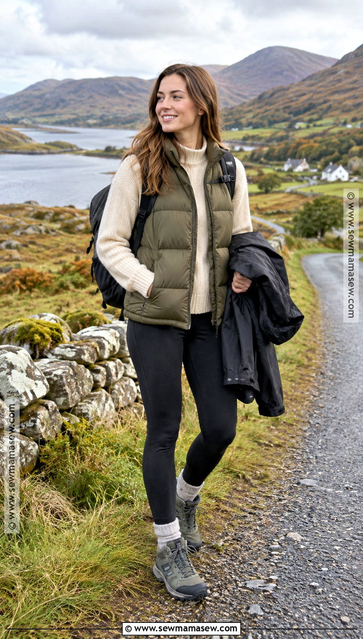 Puffer Vest And Leggings Ireland Outfit - 15 Ireland Travel Outfits October