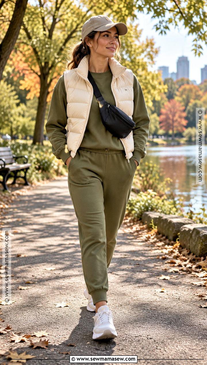 Puffer Vest And Matching Jogger Set - 20 lounge fall outfits