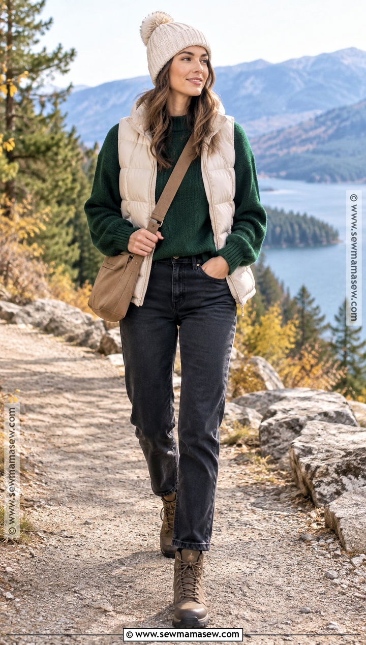 Puffer Vest And Sweater Fall Outfit - 25 fall style outfits