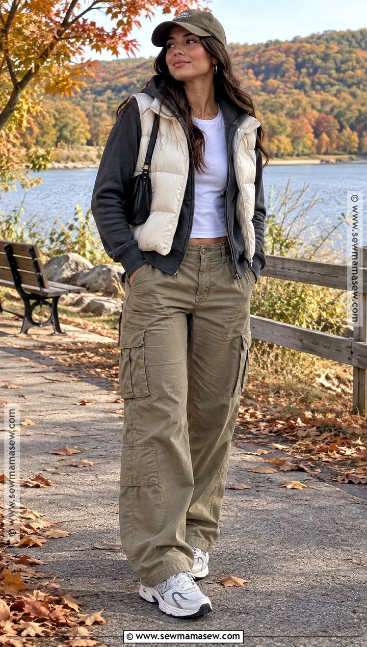 Puffer Vest And Zip Hoodie 2000s Fall Outfit - 25 2000 fall outfits