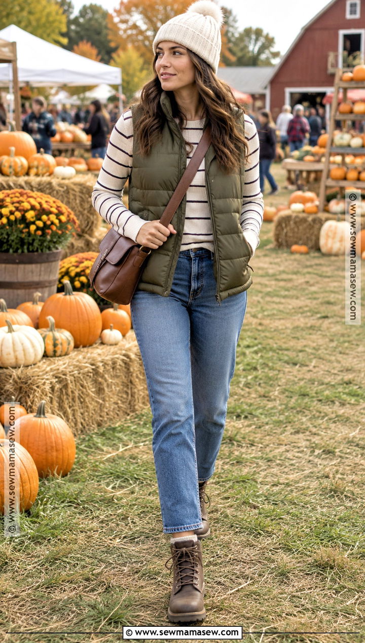 Puffer Vest Autumn Festival Outfit - 25 autumn festival outfit ideas