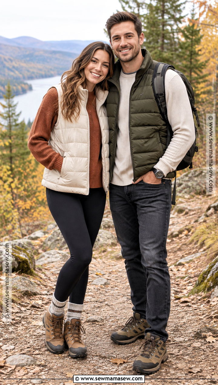Puffer Vest Couple Fall Outfit - 25 couple fall outfits