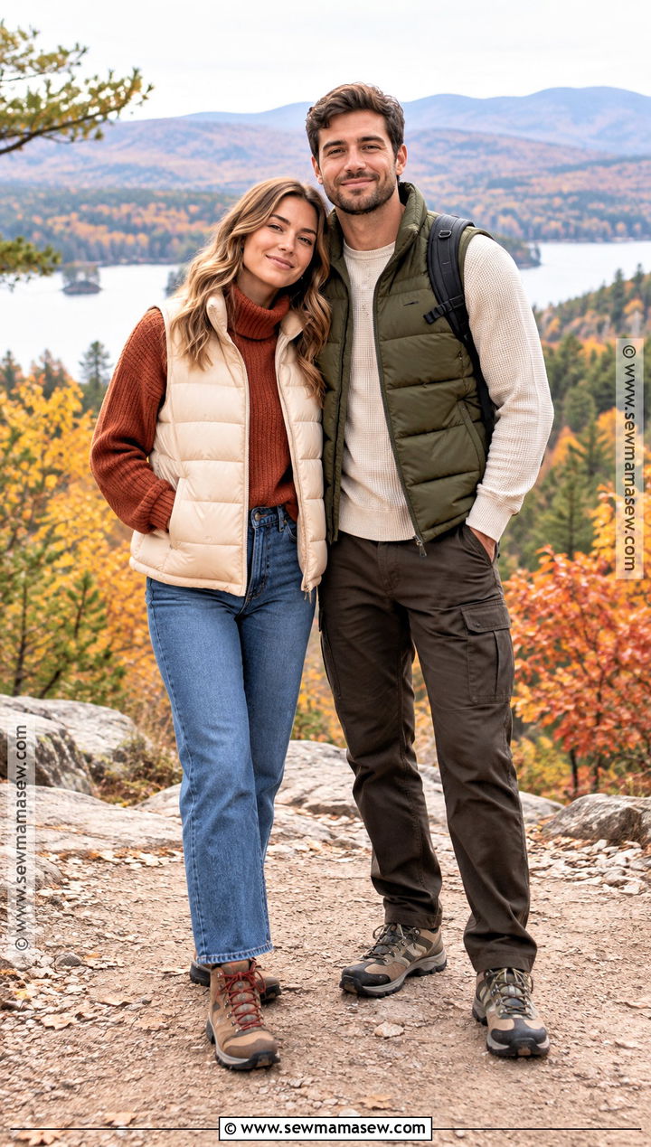 Puffer Vest Couple Fall Outfit - 20 cute couple fall outfits