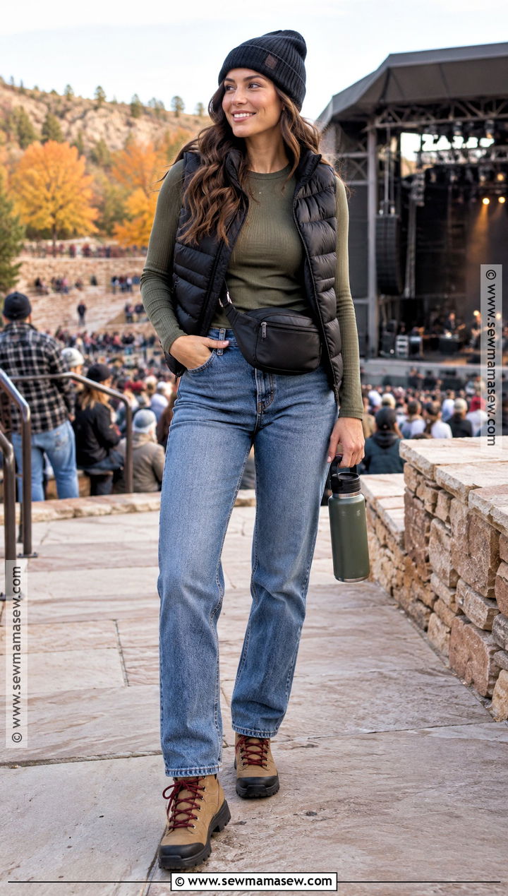 Puffer Vest Fall Concert Outfit - 25 fall concert outfit ideas