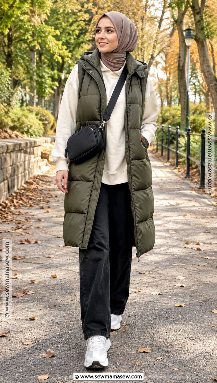 Puffer Vest Fall Hijab Outfit - 15 fall hijab style ideas
