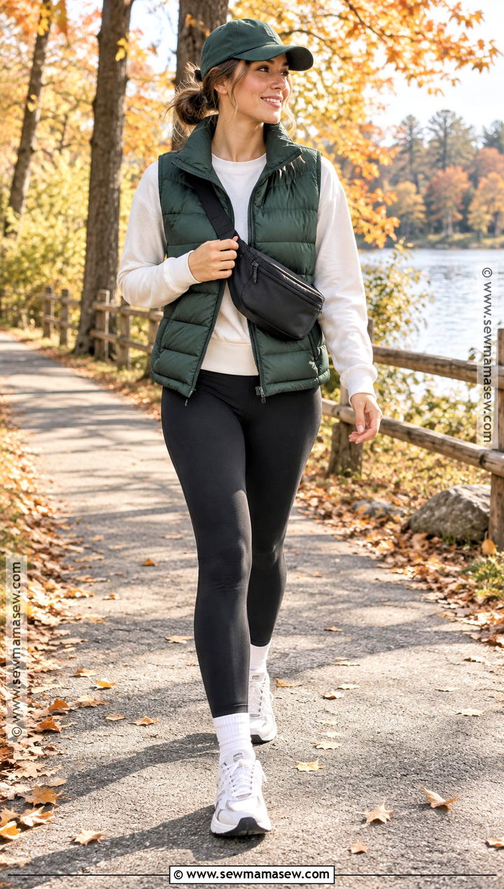 Puffer Vest Fall Outfit With Leggings - 20 best fall outfits