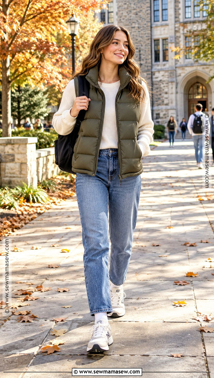 Puffer Vest Fall School Outfit - 20 school outfits for fall