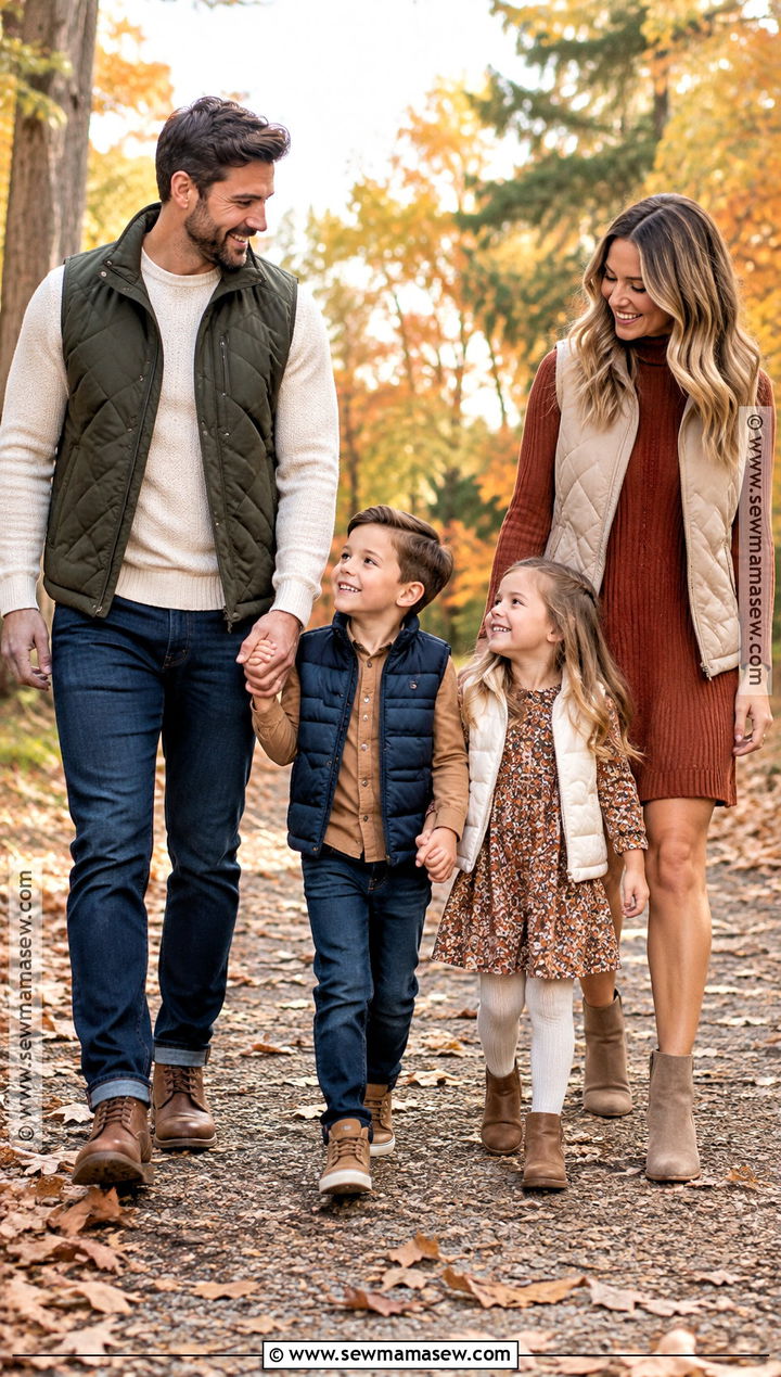 Puffer Vest October Family Photo Outfits - 25 october family photos outfits