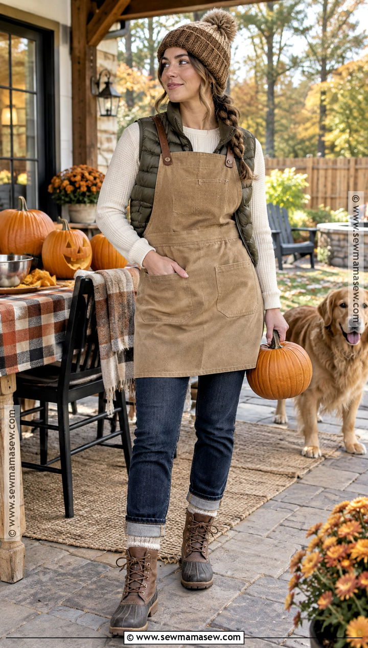 Puffer Vest Pumpkin Carving Outfit - 20 Pumpkin Carving Outfit Ideas