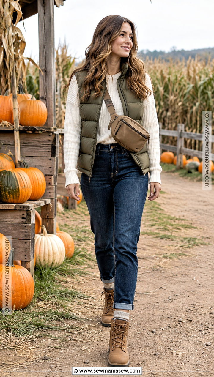 Puffer Vest Pumpkin Farm Outfit - 25 pumpkin farm outfit ideas