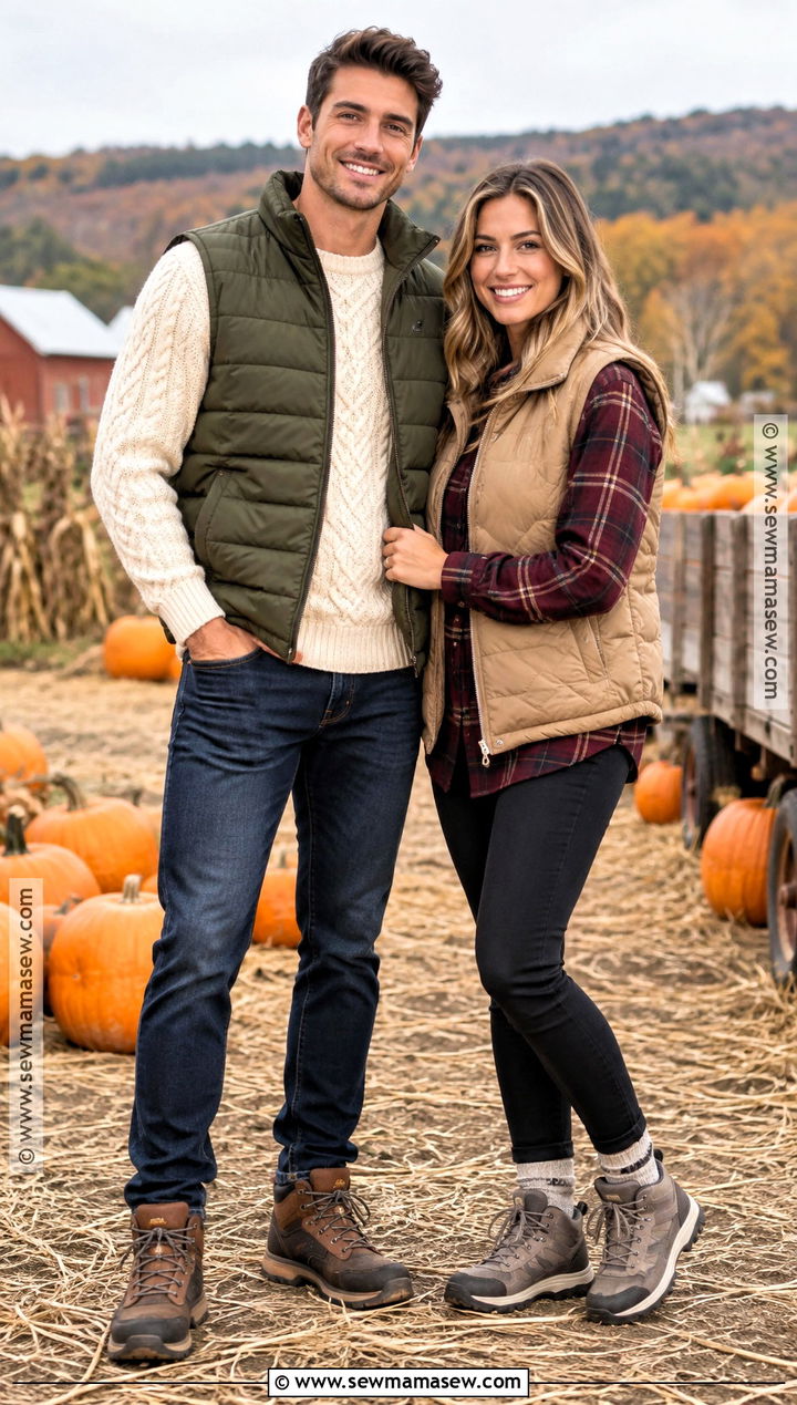 Puffer Vest Pumpkin Patch Couple Outfit - 25 Pumpkin Patch Couple Outfit Ideas