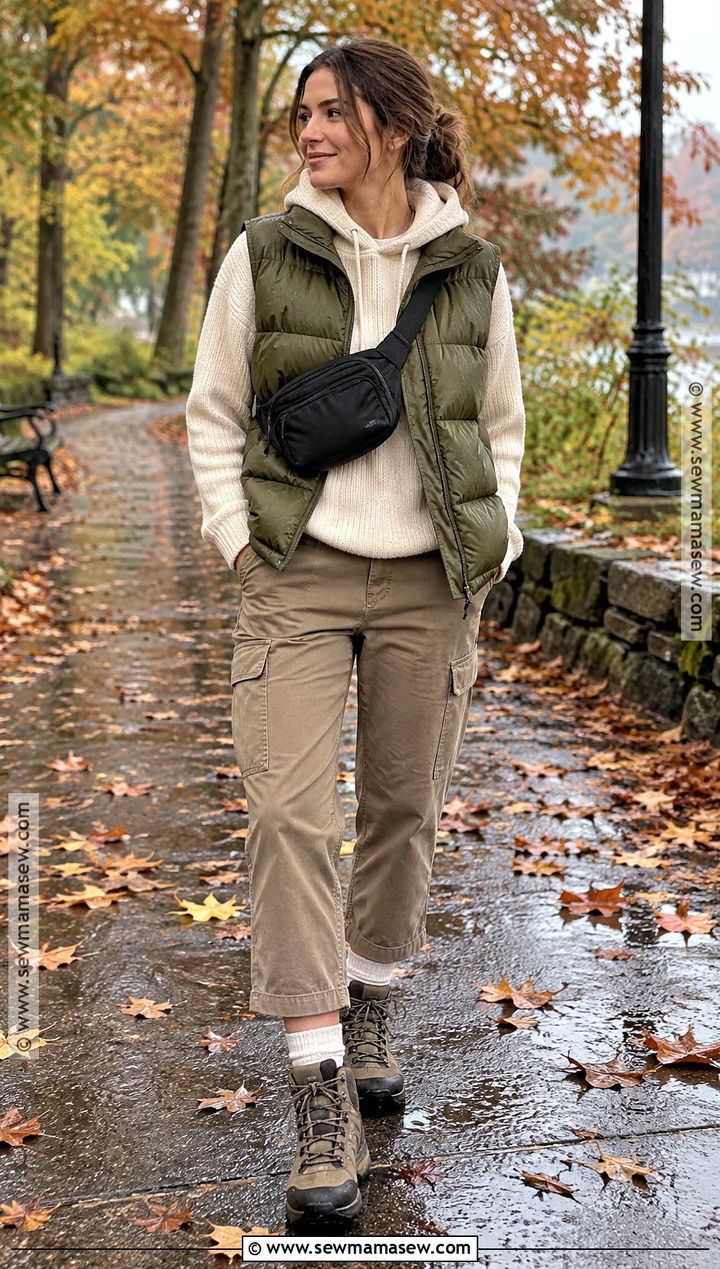 Puffer Vest Rainy Fall Outfit - 25 rainy fall outfit ideas