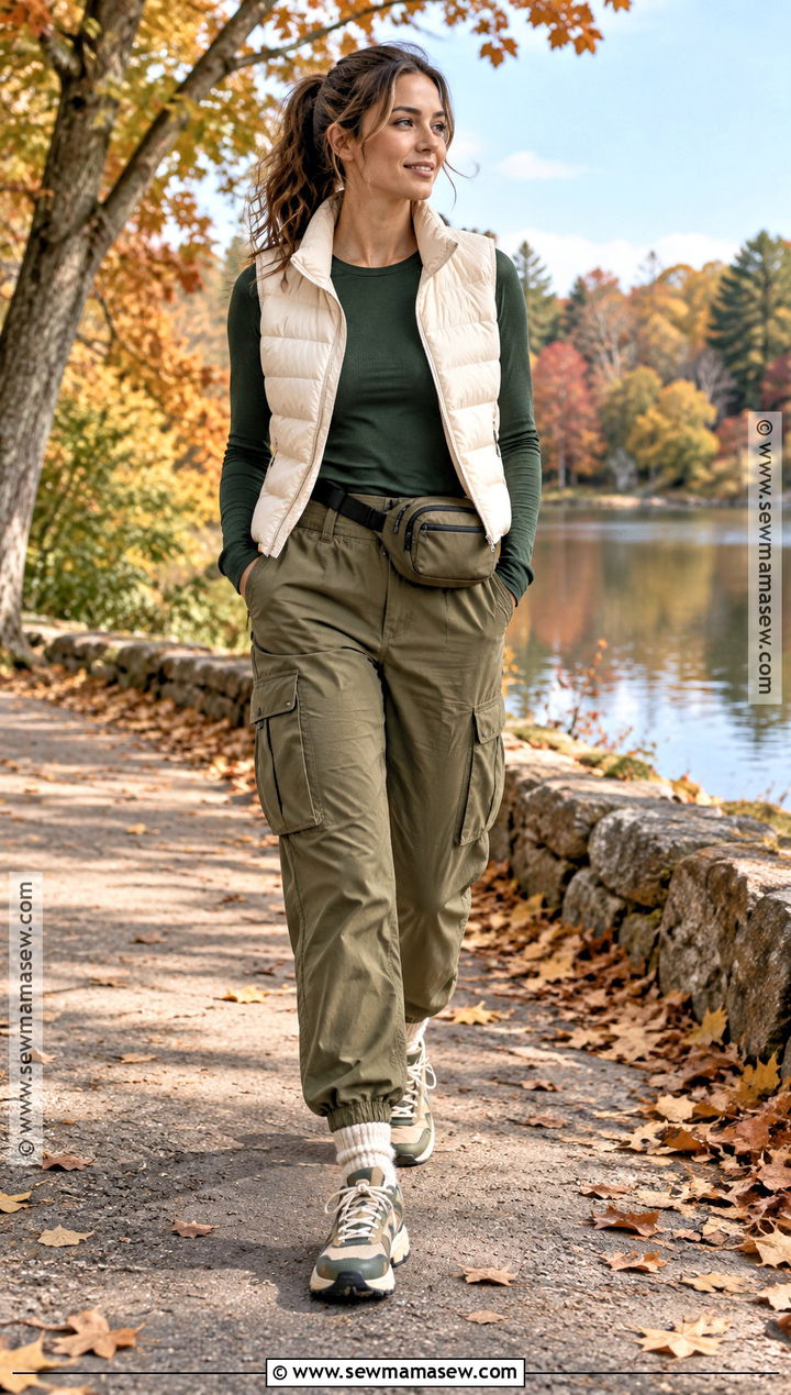 Puffer Vest With Cargo Pants Fall Outfit - 15 comfort fall outfits