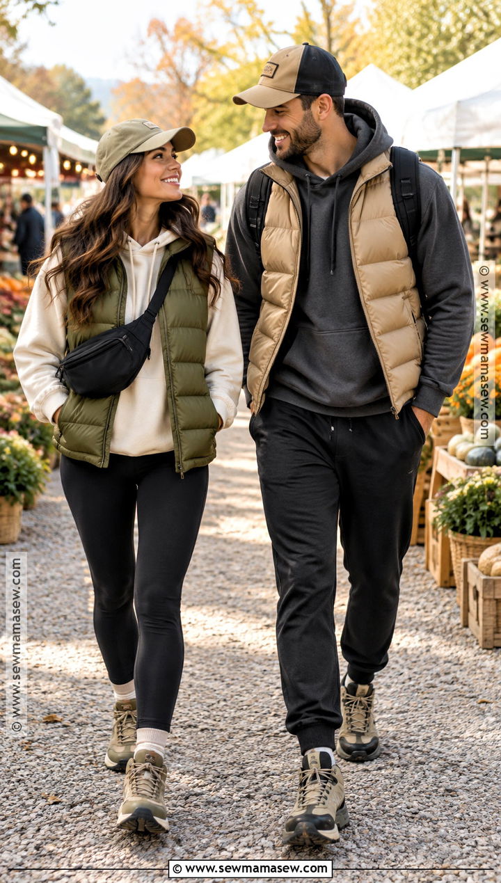 Puffer Vest and Hoodie Fall Couples Outfit - 20 fall couples outfits