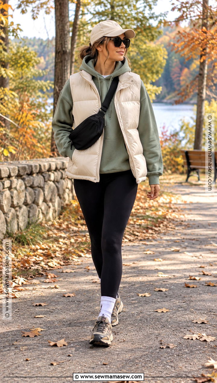 Puffer Vest and Hoodie Fall Outfit - 20 Cute Easy Fall Outfits