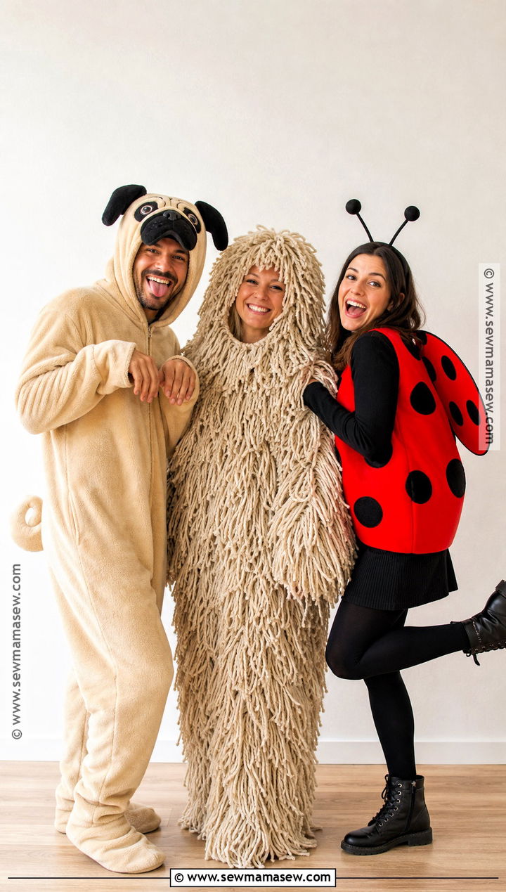 Pug Shag Rug And Ladybug Costume - 35 rhyme without reason costume 3 people ideas