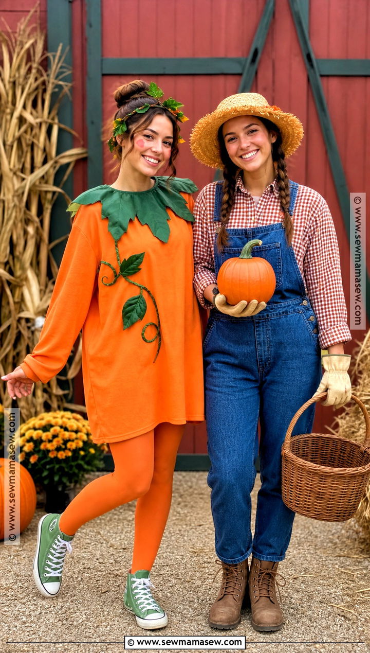 Pumpkin And Farmer Duo Costume - 40 costume halloween duo ideas
