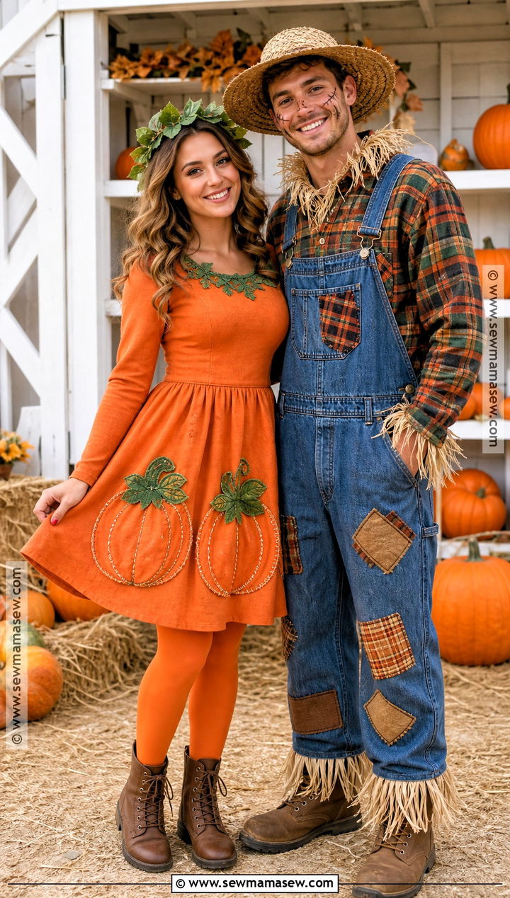 Pumpkin And Scarecrow Couple Costume - 35 best halloween costumes for couples