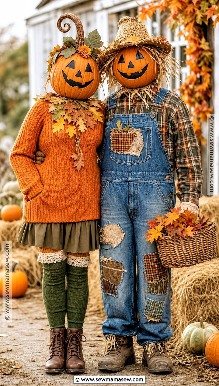 Pumpkin And Scarecrow Couples Costume - 40 creative couples costumes