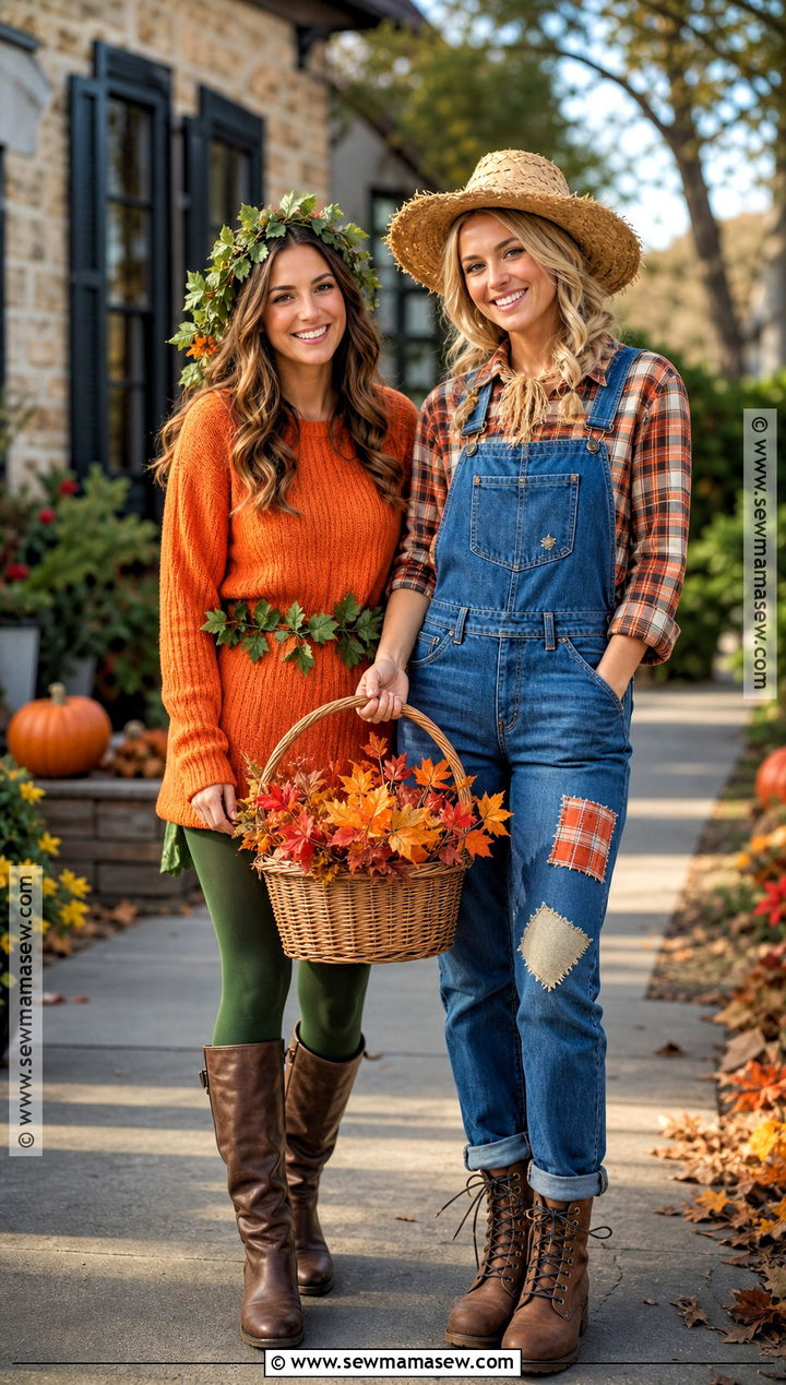 Pumpkin And Scarecrow Duo Costume - 45 halloween costumes women duo