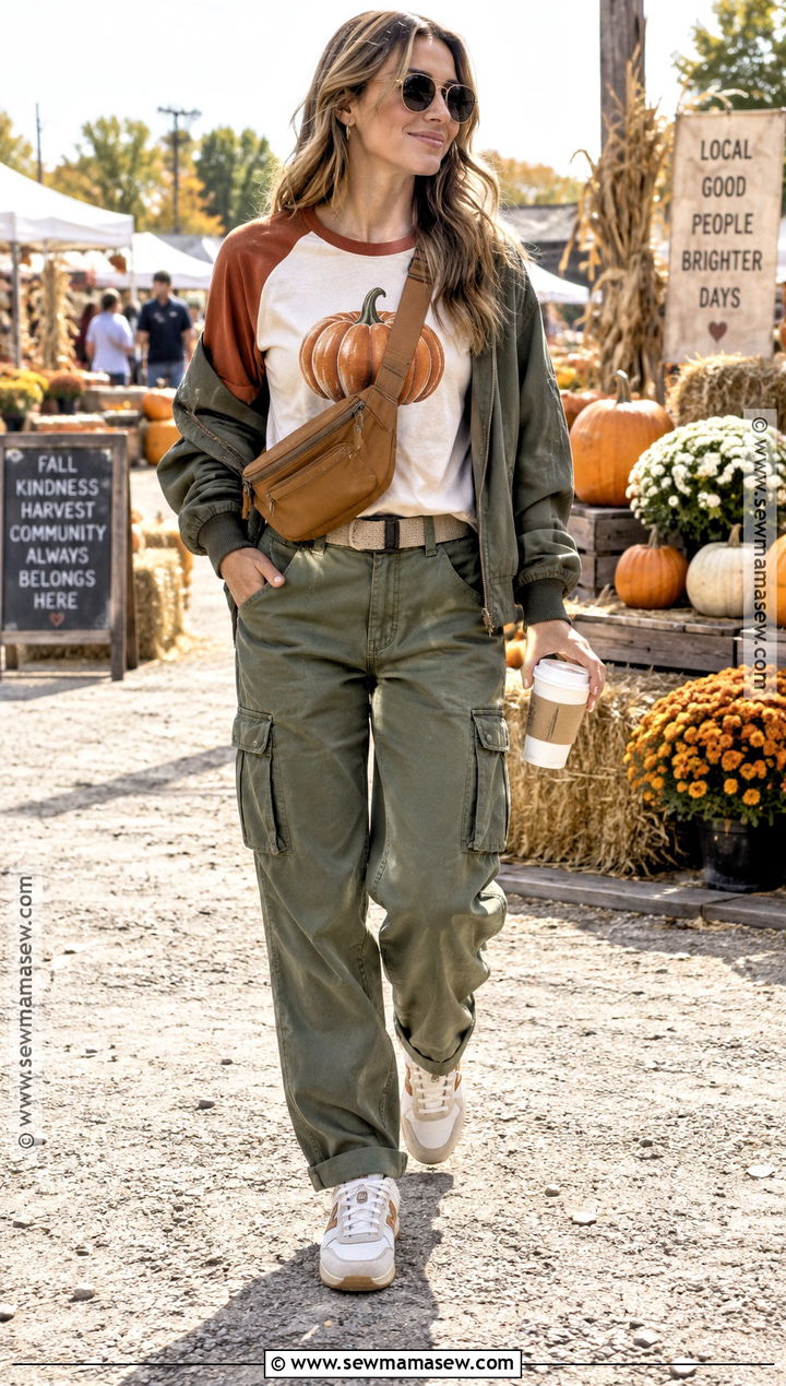 Pumpkin Baseball Shirt With Cargo Pants - 20 pumpkin shirt ideas