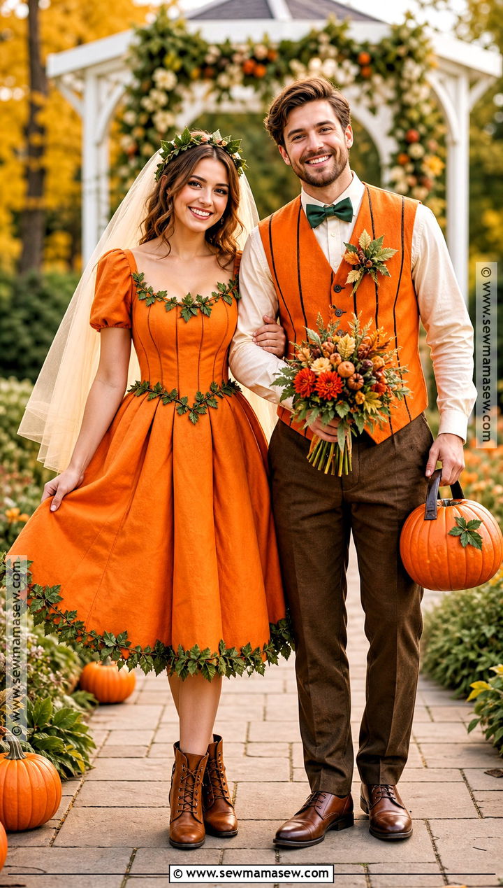 Pumpkin Bride And Groom Costume - 30 bride and groom halloween costumes