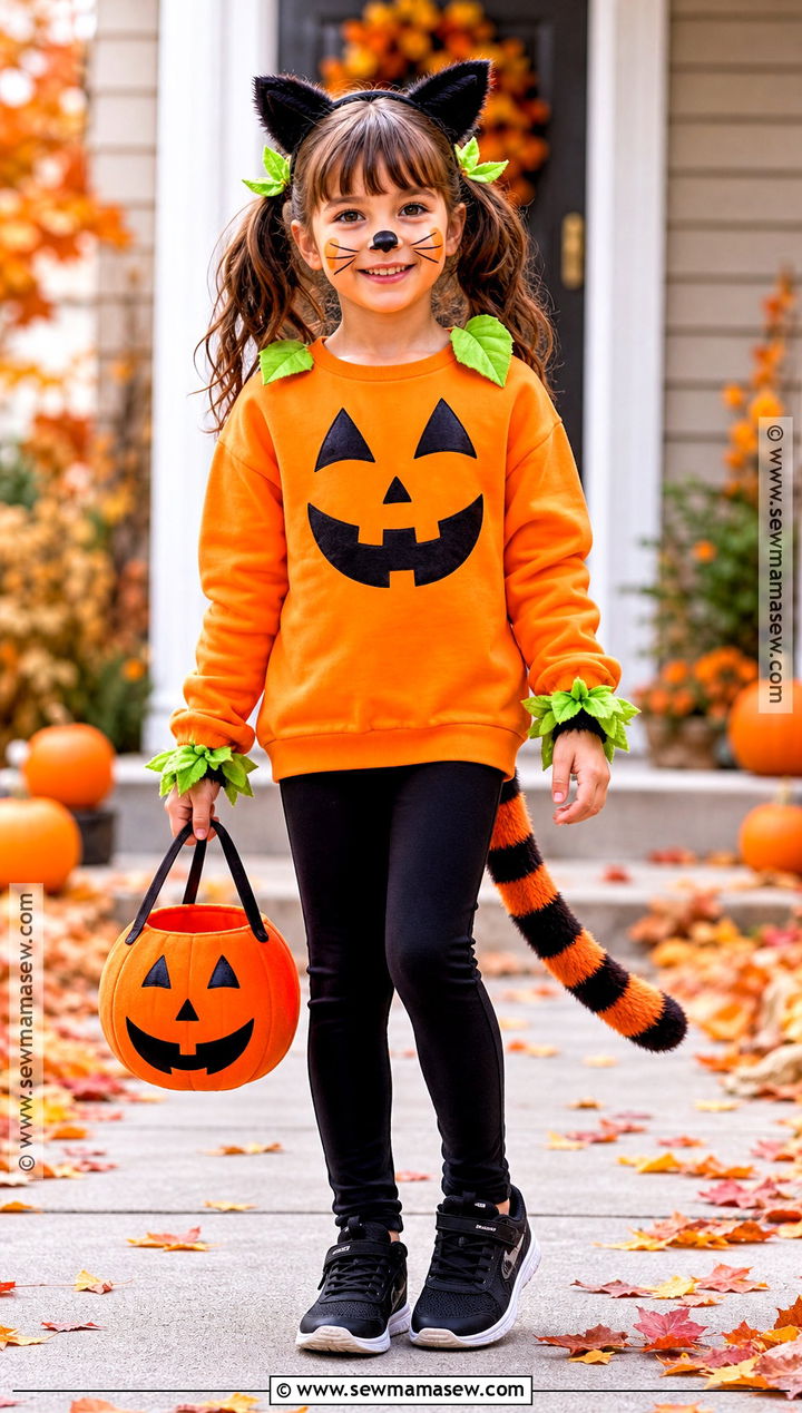 Pumpkin Cat Costume - 30 cat costume ideas for kids