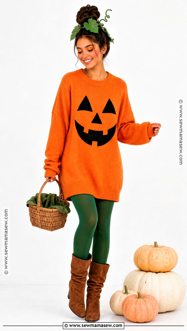 Pumpkin Costume With Orange Clothes - 40 cute easy halloween costumes