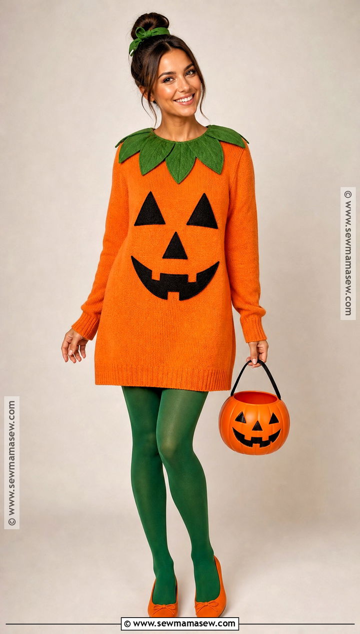 Pumpkin Costume With Orange Dress - 35 halloween costumes single