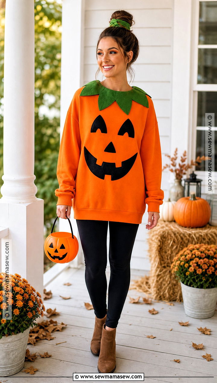 Pumpkin Costume With Orange Shirt - 40 simple halloween costume ideas