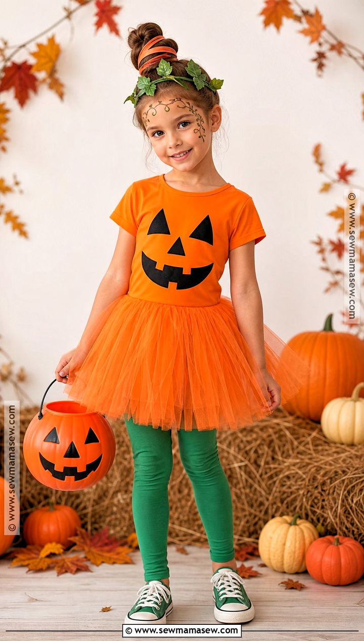 Pumpkin Costume With Orange Tutu - 40 girls halloween costumes