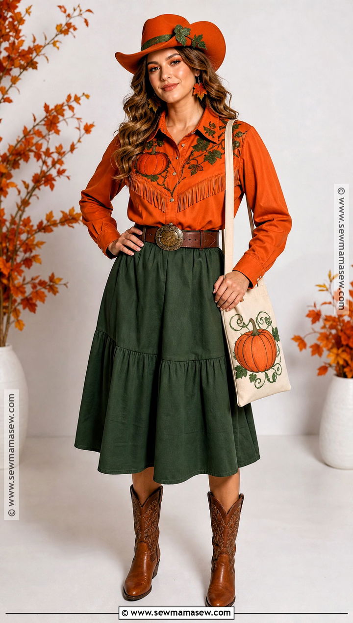 Pumpkin Cowgirl Costume - 50 cowgirl costume ideas