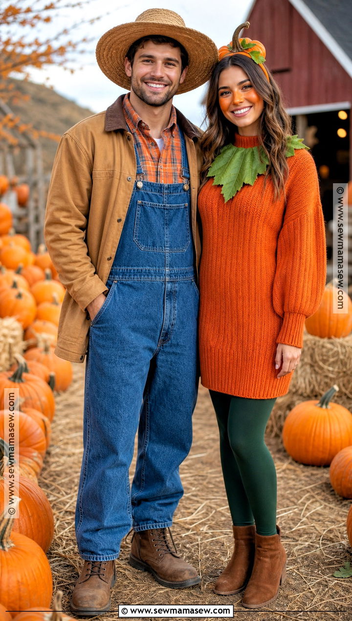 Pumpkin Farmer And Pumpkin Couples Costume - 40 unique couples halloween costume ideas