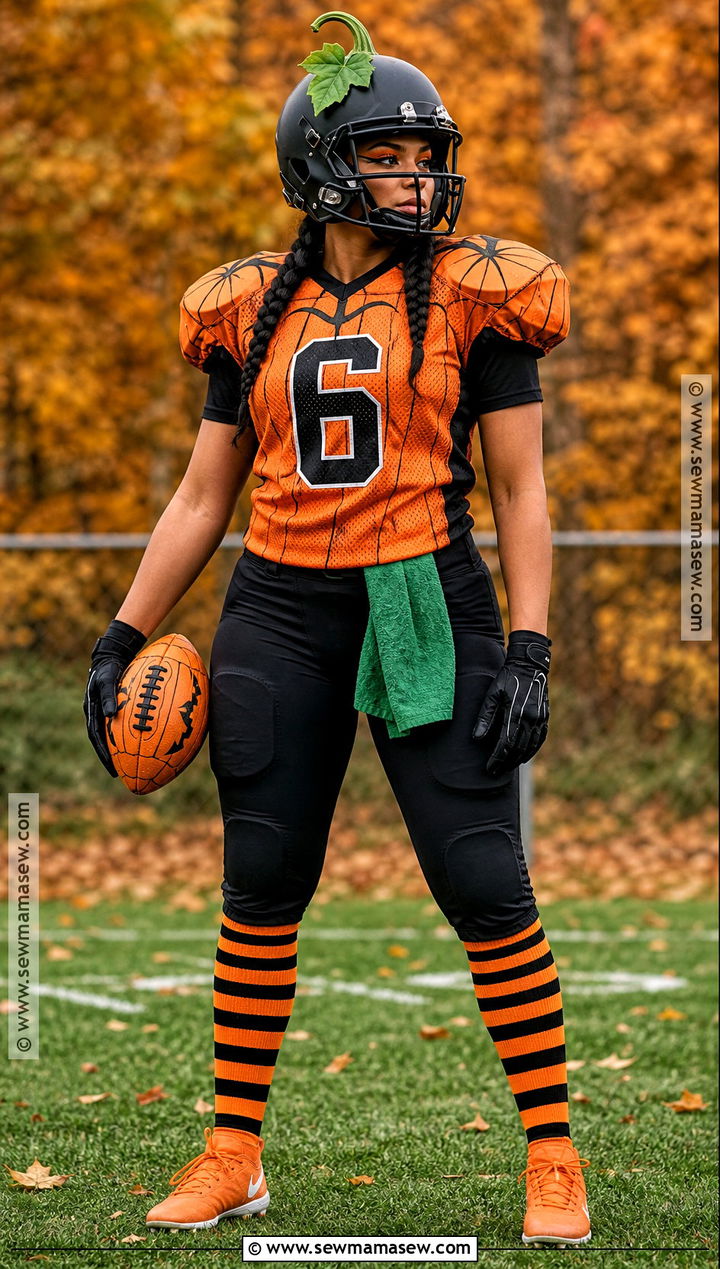 Pumpkin Football Player Costume - 35 football costume ideas