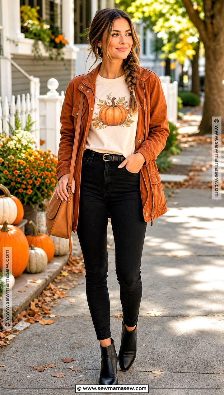 Pumpkin Graphic Tee Halloween Outfit - 40 halloween fits