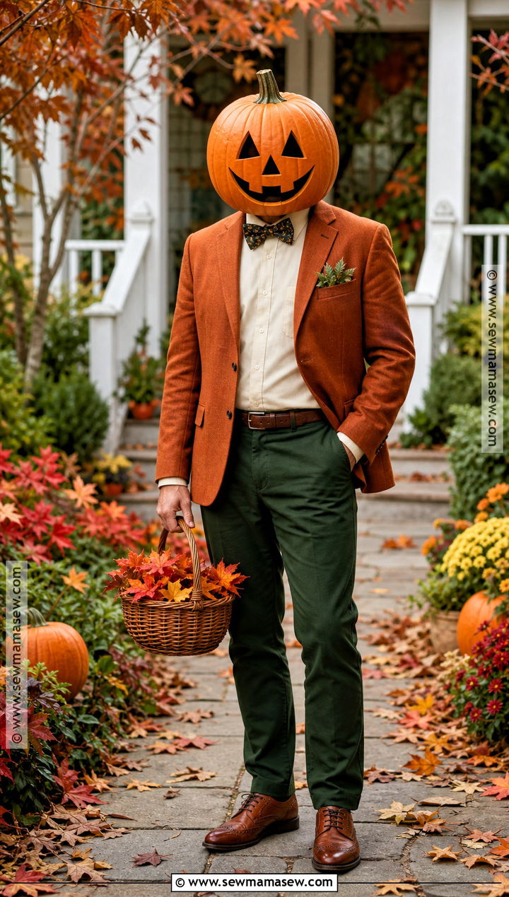 Pumpkin Head Gentleman Costume - 45 male halloween costumes