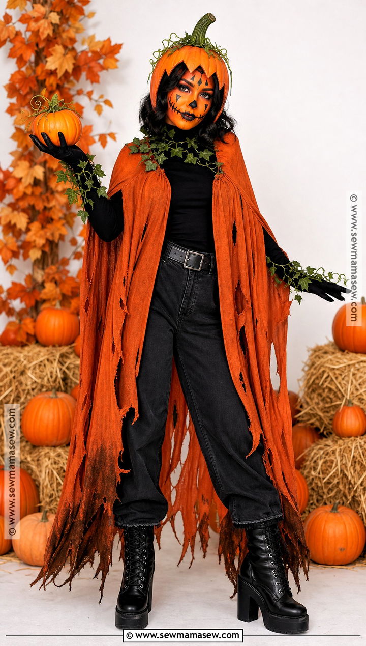 Pumpkin Monster Costume With Orange Coat - 30 horror costumes