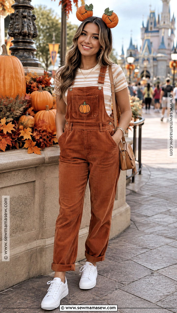 Pumpkin Overalls Disneyland October Outfit - 20 Disneyland October Outfits