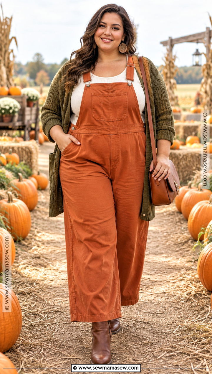 Pumpkin Overalls With Plus Size Layers - 15 Pumpkin Overalls