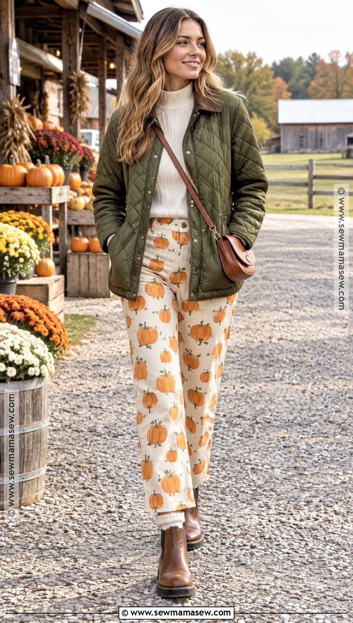 Pumpkin Pants With A Quilted Jacket - 20 pumpkin pants