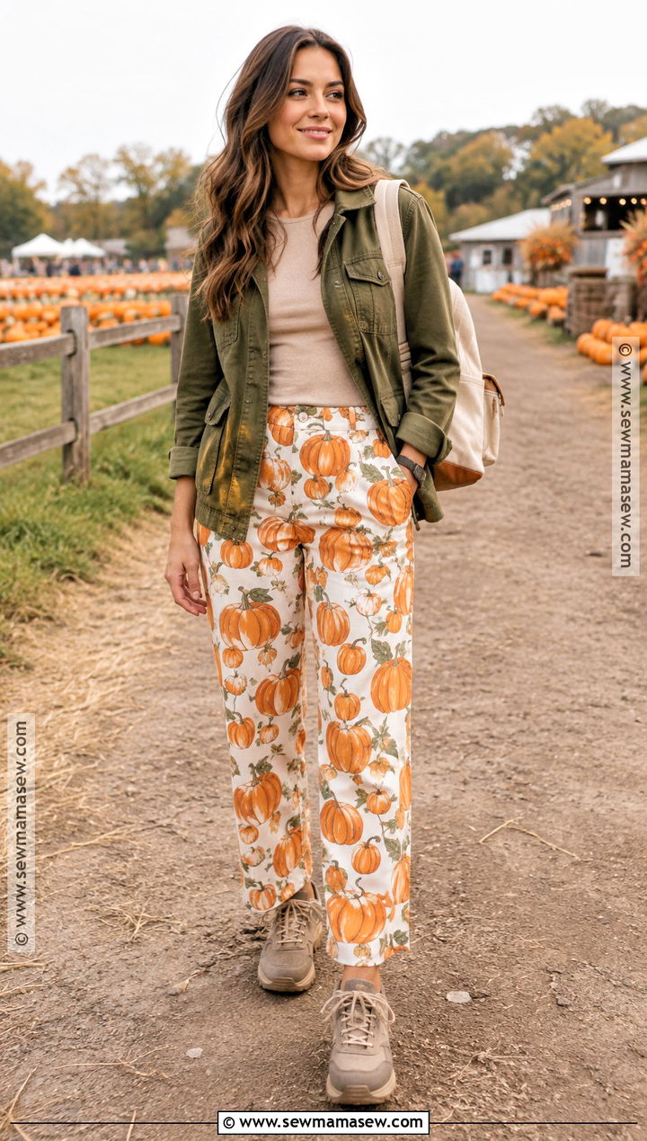 Pumpkin Pants With An Olive Utility Jacket - 20 pumpkin pants