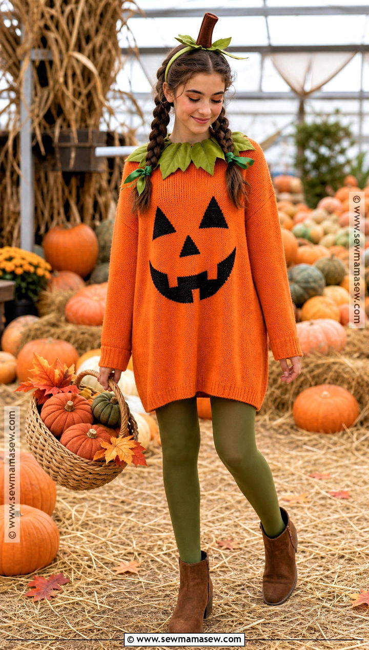 Pumpkin Patch Costume With Orange Dress - 30 halloween costume ideas for teenage for girls