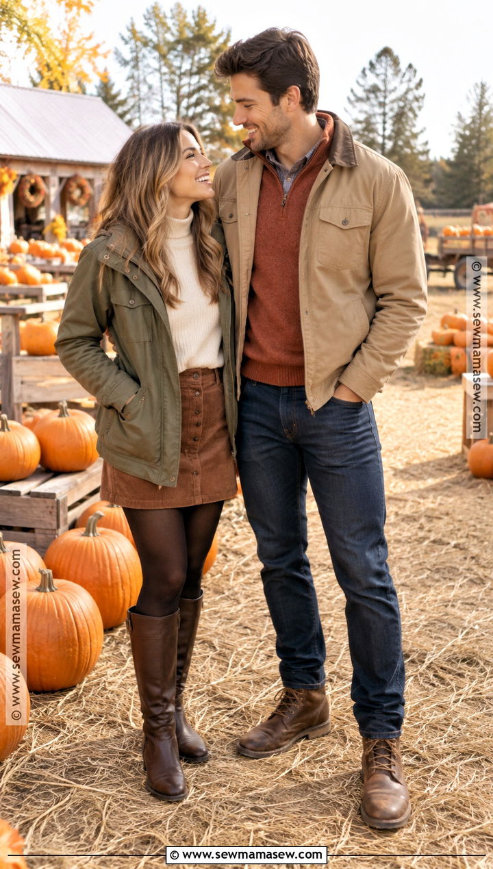 Pumpkin Patch Couple Fall Outfit - 25 couple fall outfits