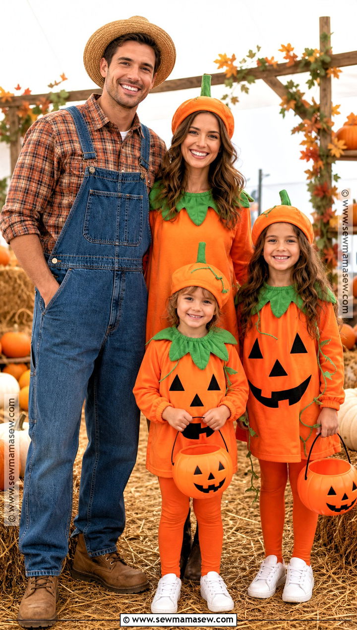 Pumpkin Patch Family Costume - 35 family of four halloween costumes