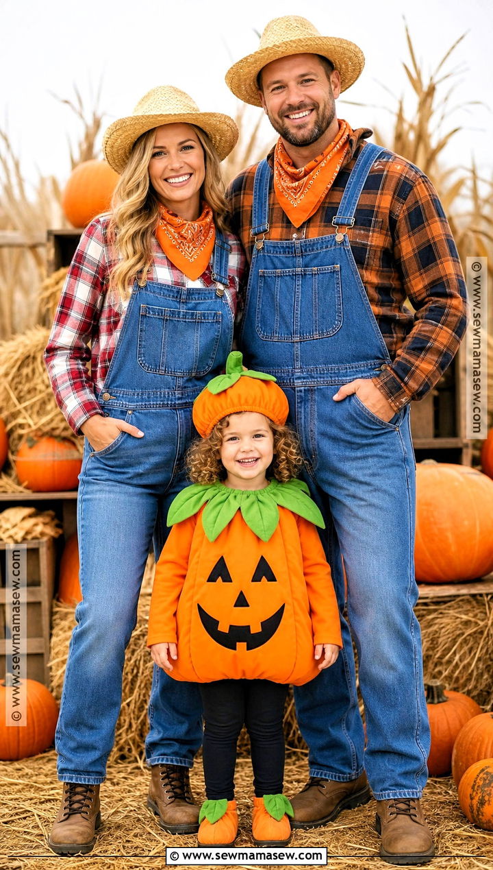 Pumpkin Patch Family Costume - 35 halloween family costumes for 3