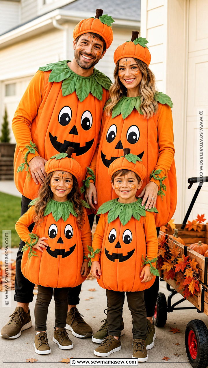 Pumpkin Patch Family Costume - 40 family halloween costumes for 4