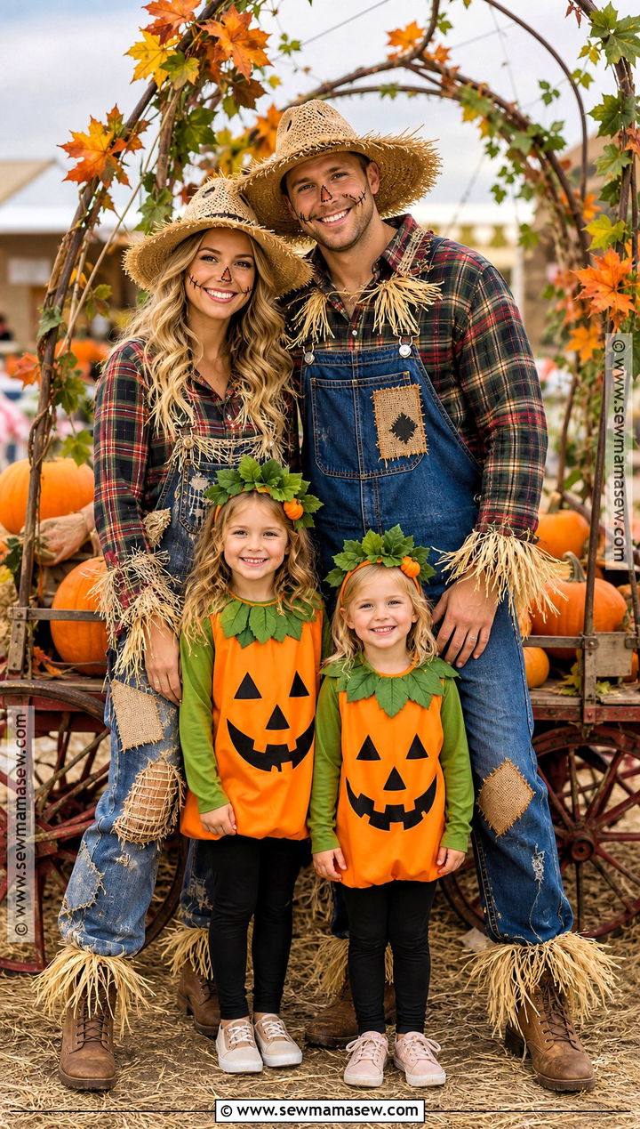 Pumpkin Patch Family Scarecrow Costume - 50 scarecrow costume ideas
