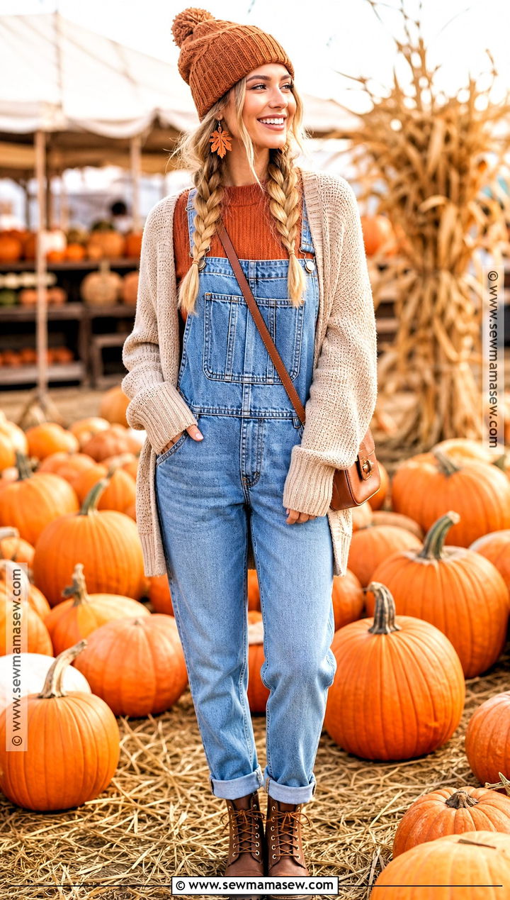 Pumpkin Patch Halloween Outfit With Overalls - 50 halloween outfits